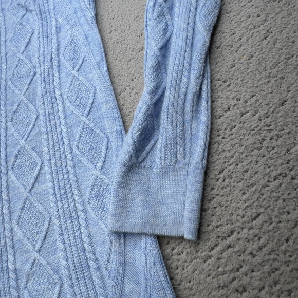 Vineyard Vines Sweater Coat Womens Small Blue Cashmere Cable Knit Long Cardigan - Picture 8 of 16